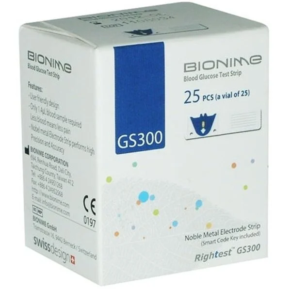 Bandelettes réactives GS300 pour le Lecteur Bionime GM300